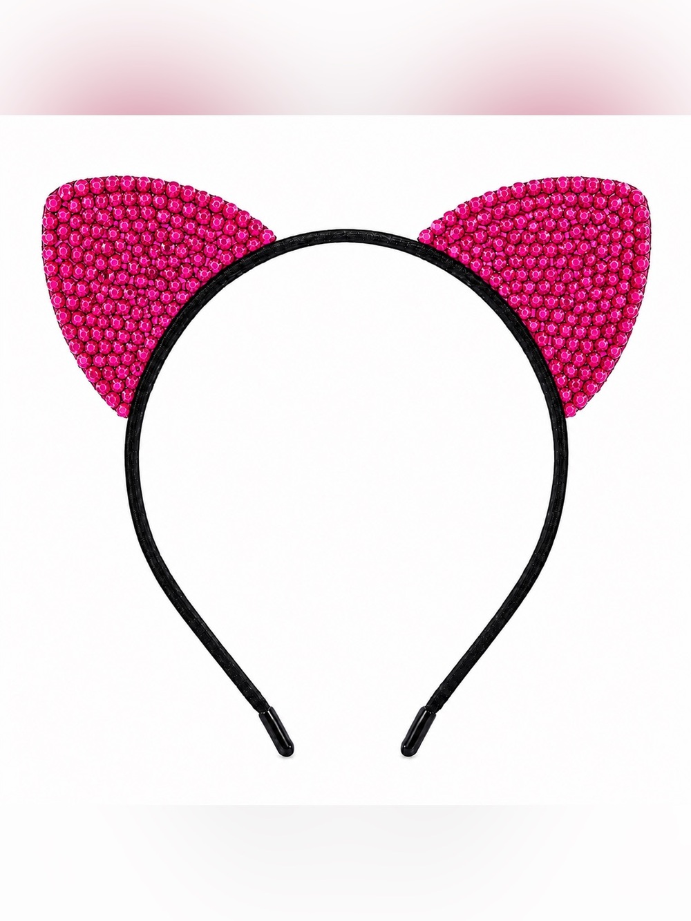 Hot Pink Diamond Rhinestone Crystal Cat Ears Headband New
